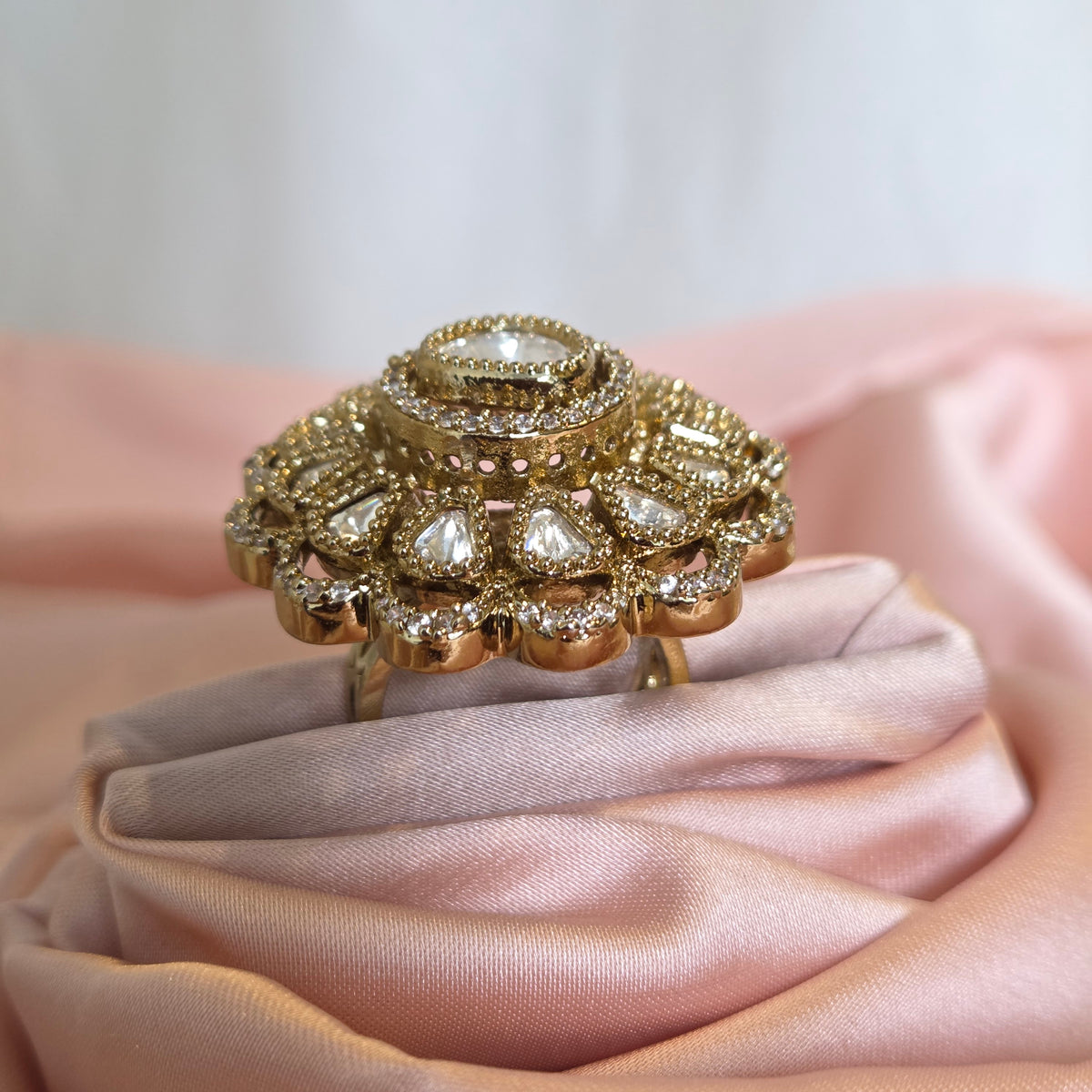 Kundan Floral Cocktail Ring