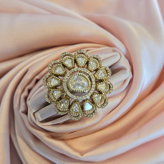 Kundan Floral Cocktail Ring