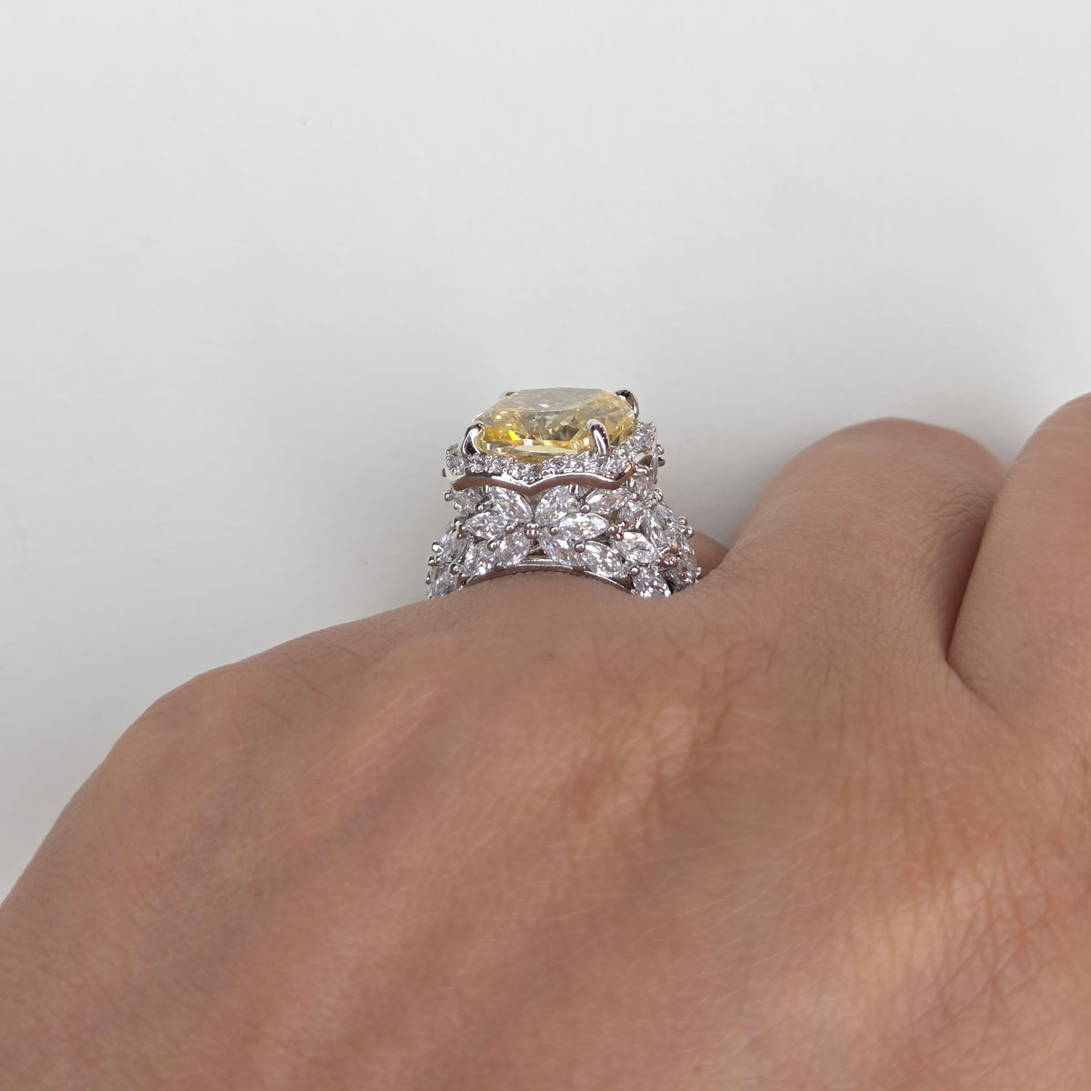 Canary Yellow Cushion-Cut Statement Ring