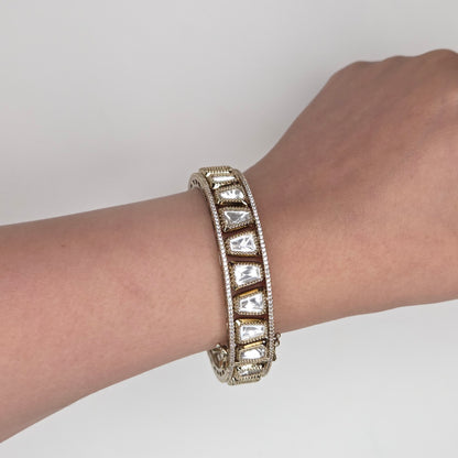 Geometric Polki Kundan Bangle Set