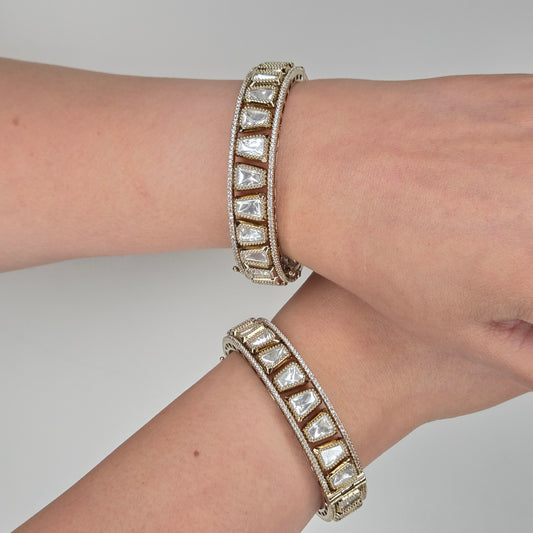 Geometric Polki Kundan Bangle Set