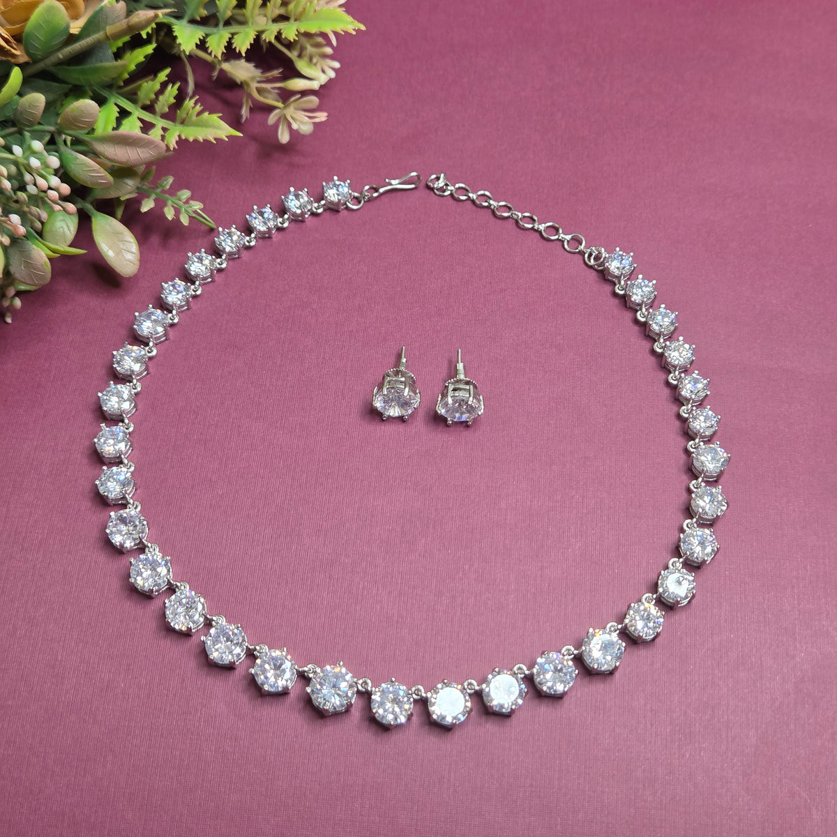 Classic Solitaire CZ Necklace Set