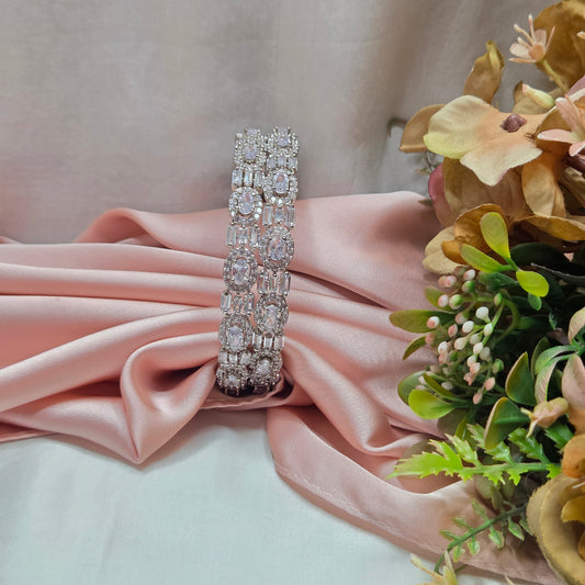 Zircon White Finish Bangles