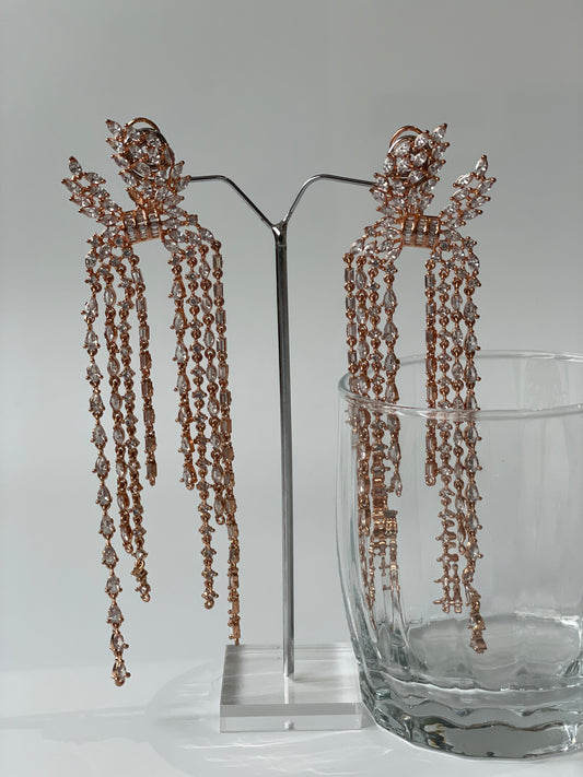 Rose Gold Polish Long Earring