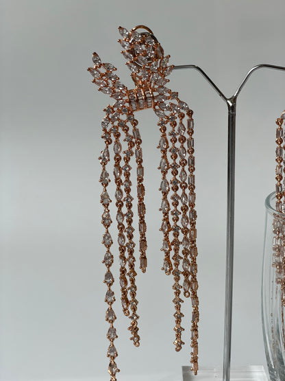 Rose Gold Polish Long Earring