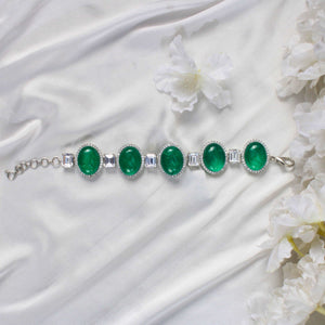 Emerald and Baguette Zircon BraceletStudio6Jewels
