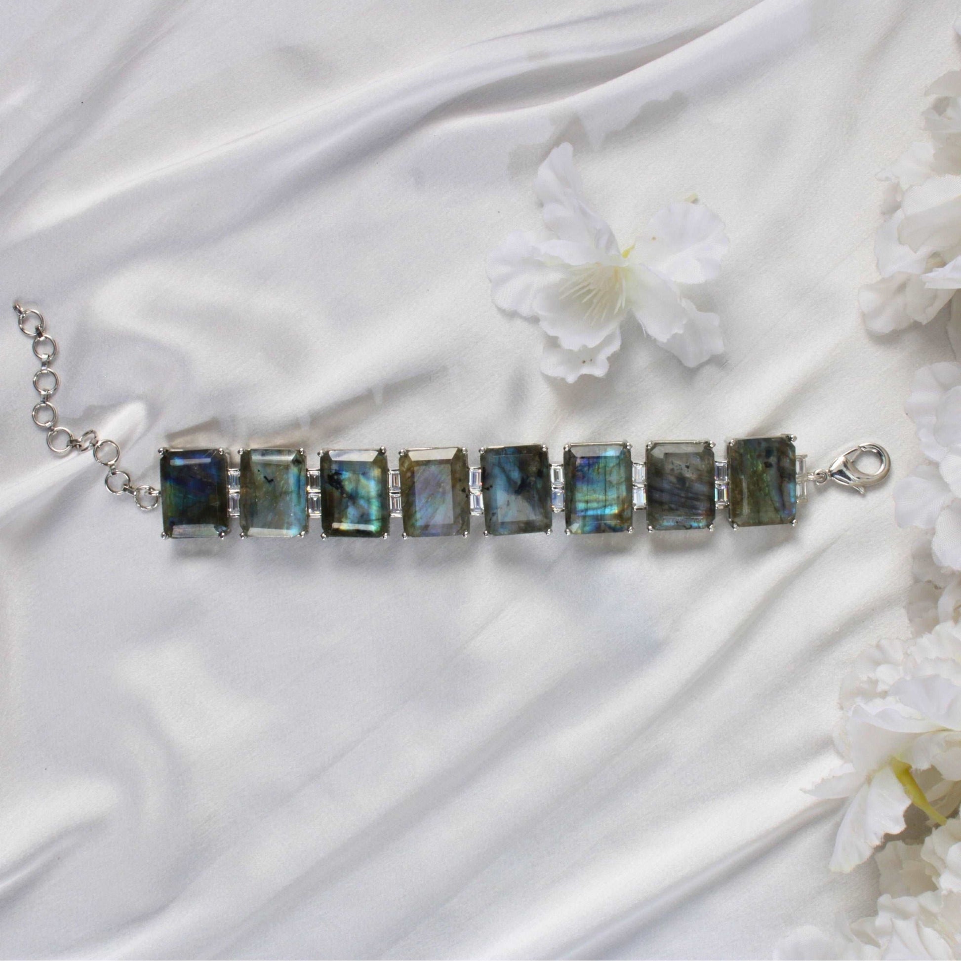 Emerald Cut Doublet Labradorite BraceletStudio6Jewels