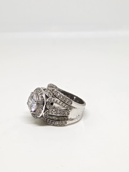 Zircon Center Cocktail Band Ring