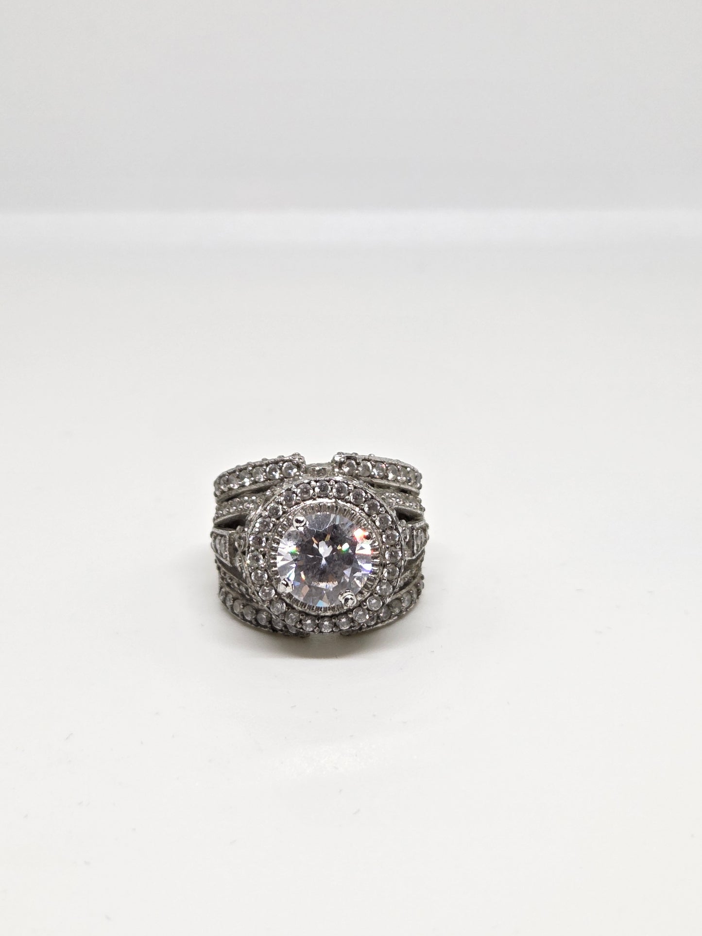 Zircon Center Cocktail Band Ring