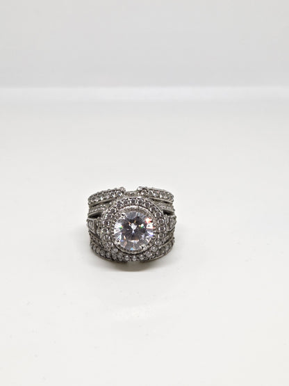 Zircon Center Cocktail Band Ring