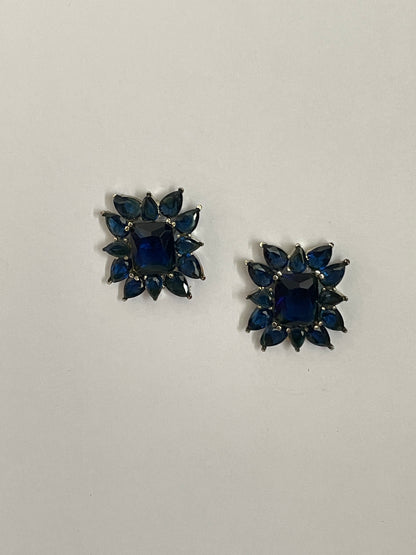 Black Finish Gothic Stone Studs