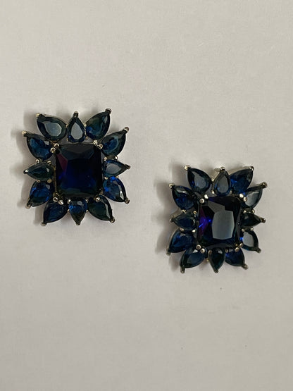 Black Finish Gothic Stone Studs