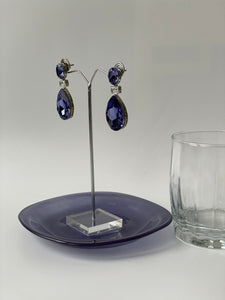 Purple Clear crystal Zircon Earrings