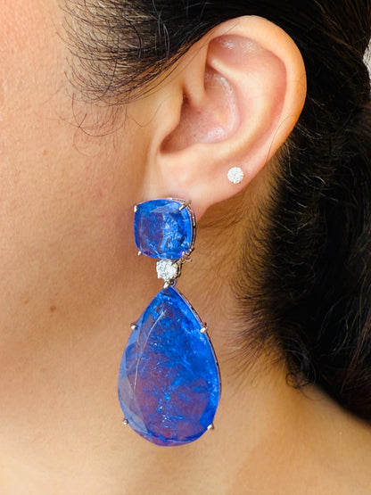 Clear Doublet Crystal Tear Drop Doublet Earrings