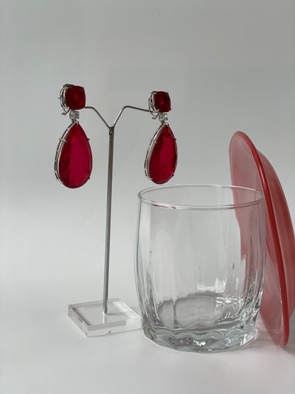 Clear Doublet Crystal Tear Drop Doublet Earrings