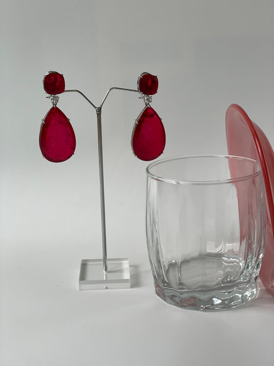 Clear Doublet Crystal Tear Drop Doublet Earrings