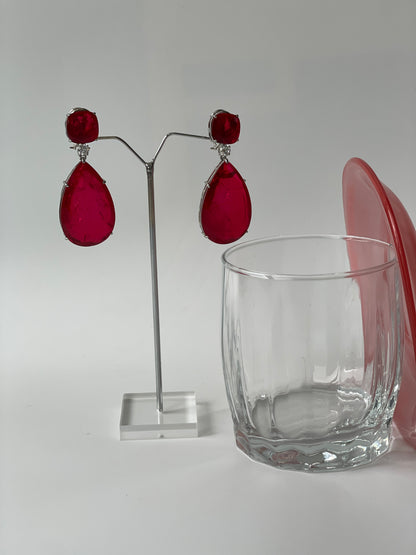 Clear Doublet Crystal Tear Drop Doublet Earrings