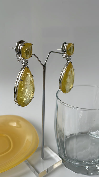Clear Doublet Crystal Tear Drop Doublet Earrings