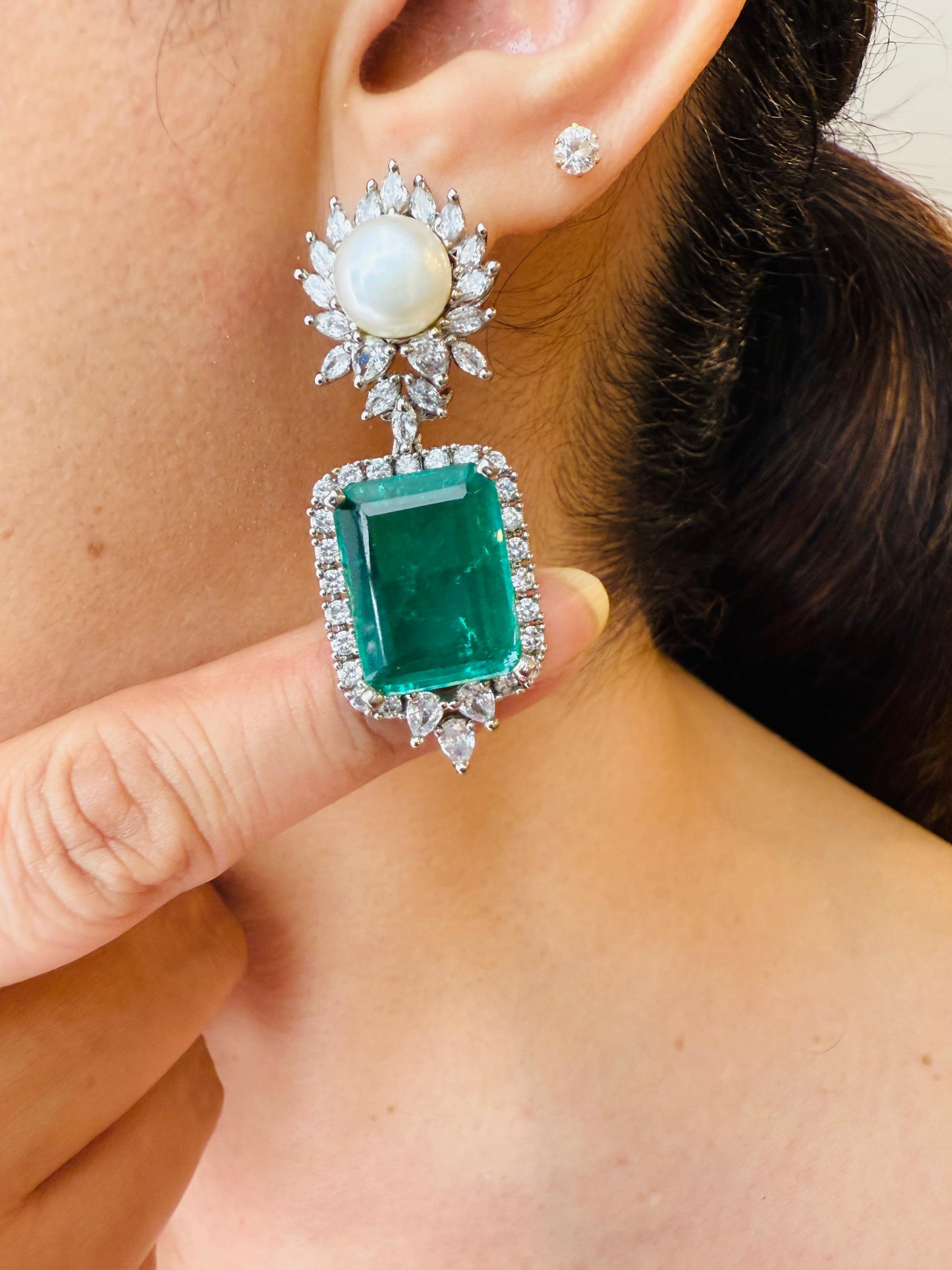 Pearl and Doublet Crystal Earrings