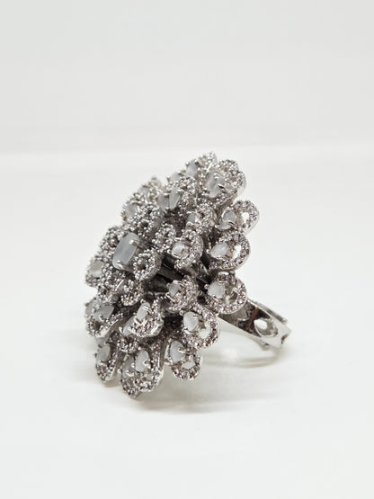 Intricate Zircon Statement Ring