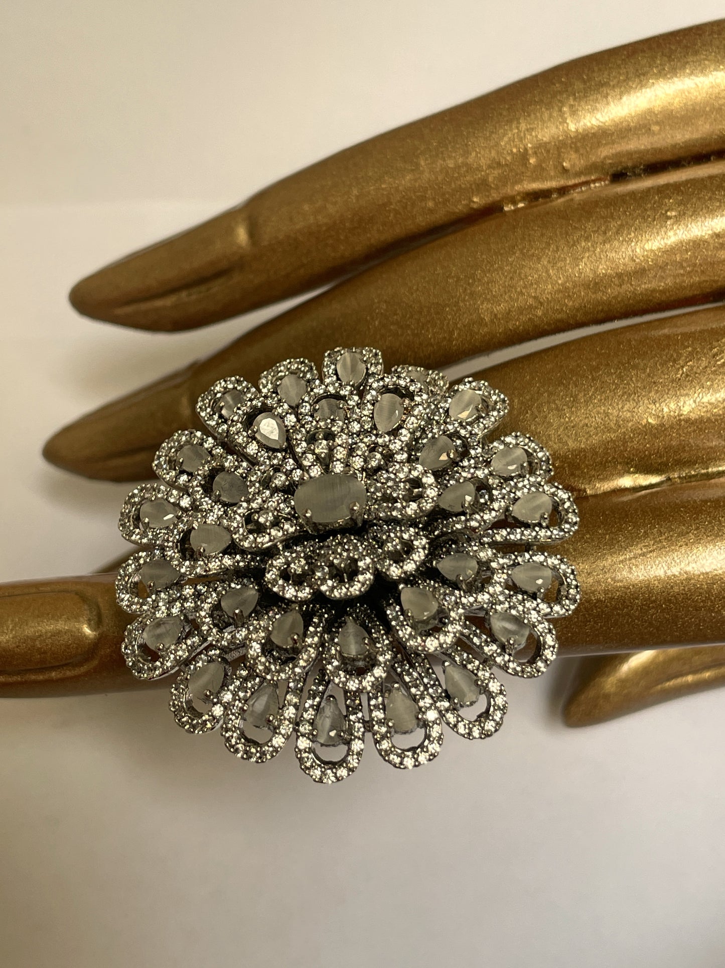 Intricate Zircon Statement Ring