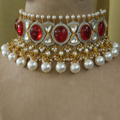 Traditional Choker Set With Earring & Maang Tikka
