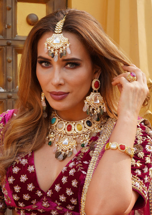 Kundan and Navratna Complete Bridal Set