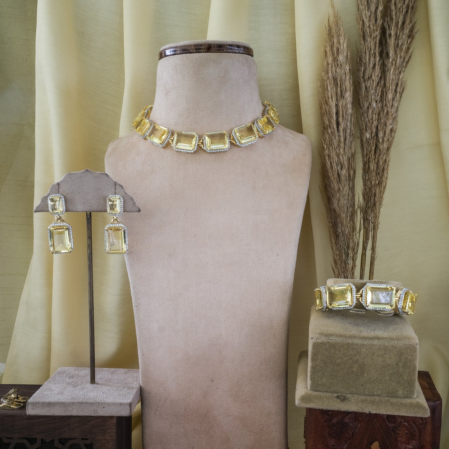 Semi Precious Doublet Crystal Necklace Set