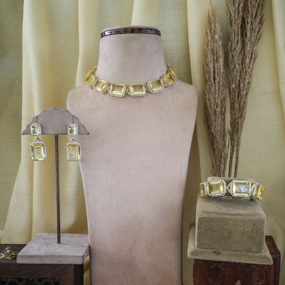 Semi Precious Doublet Crystal Necklace Set
