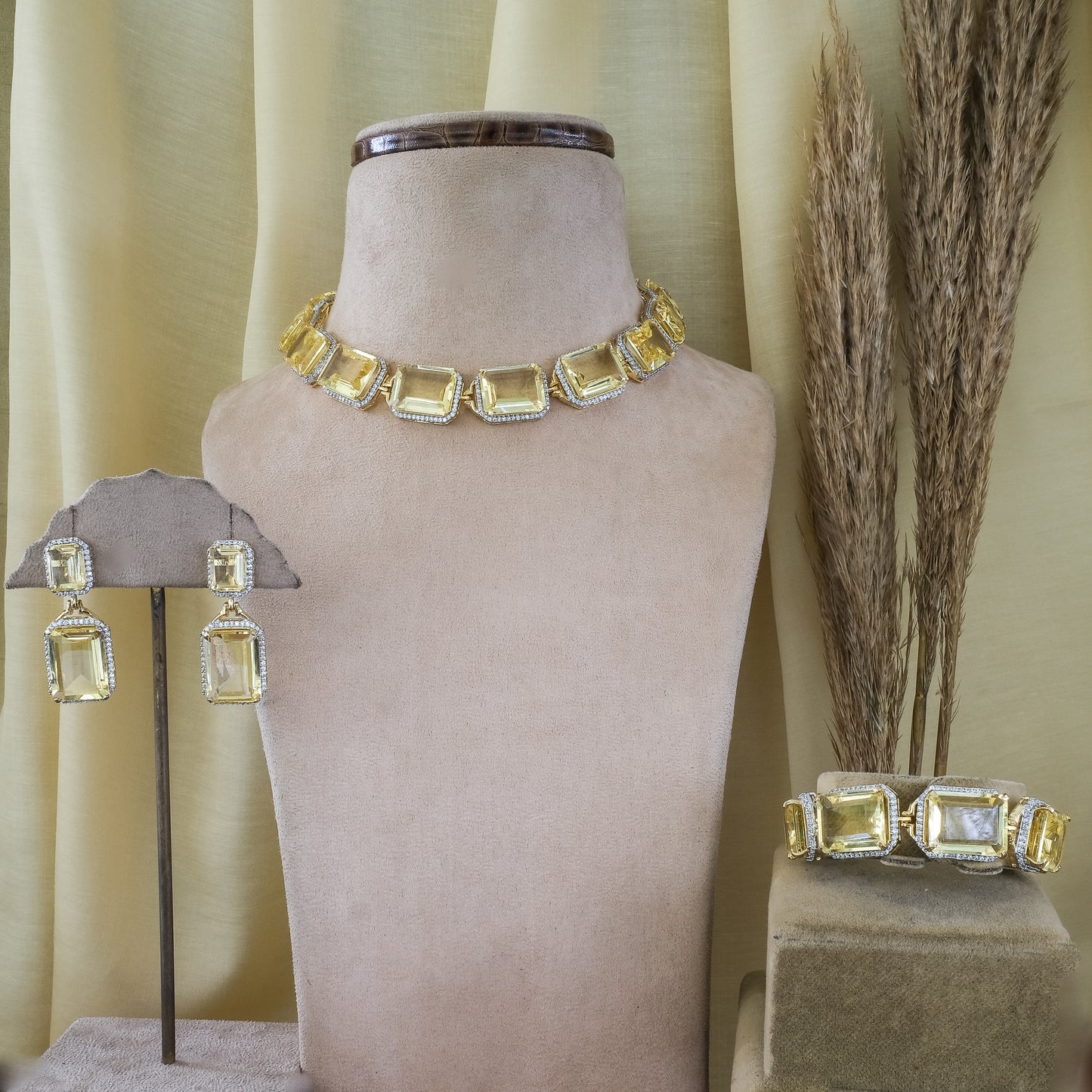 Semi Precious Doublet Crystal Necklace Set