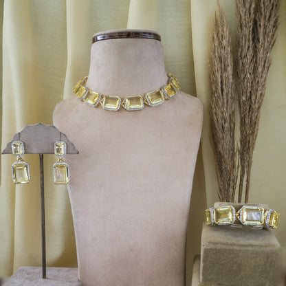 Semi Precious Doublet Crystal Necklace Set