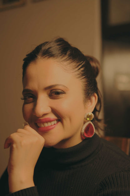 Doublet Dangler Earrings with Stone DetailsStudio6Jewels