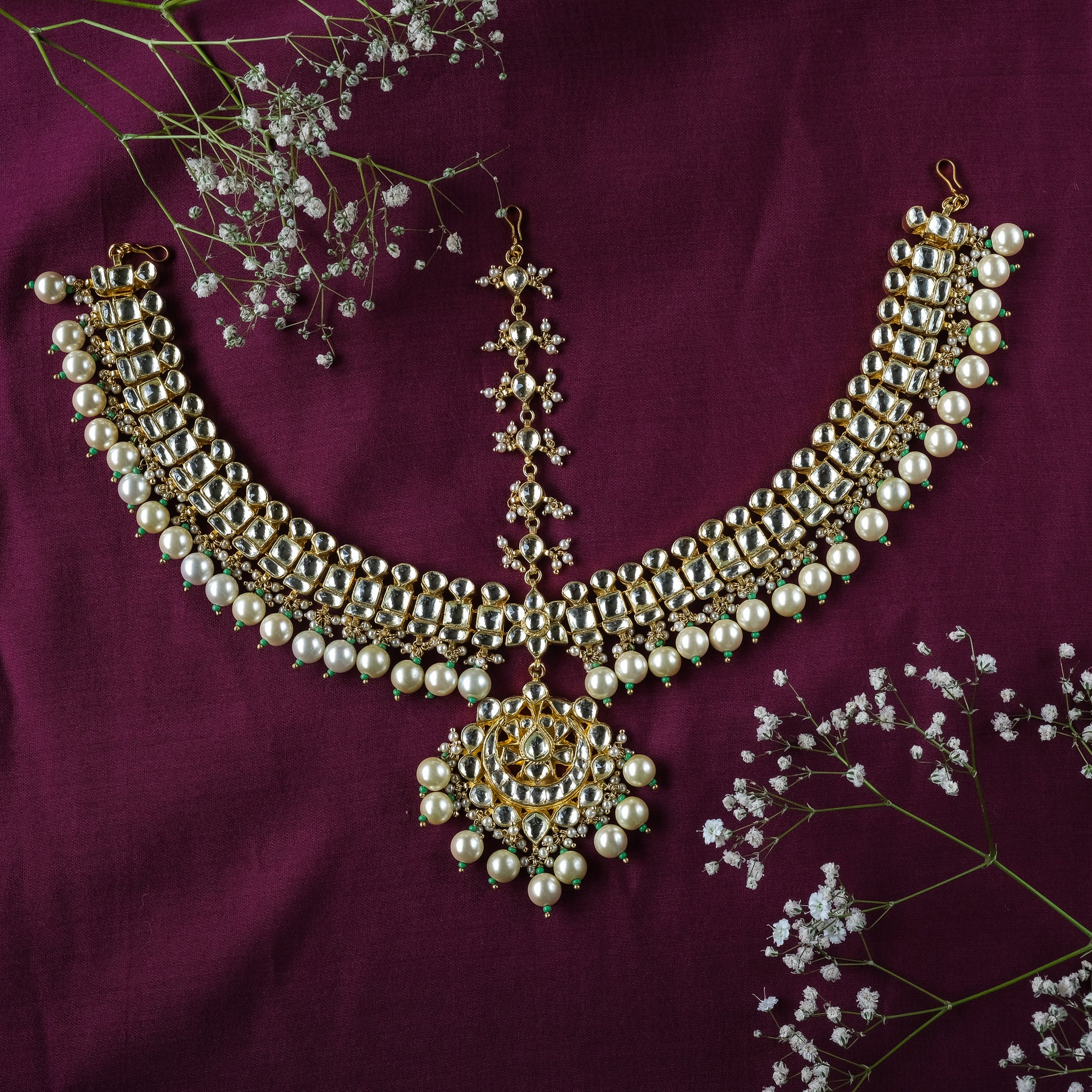 Kundan and Pearl Matha PattiStudio6Jewels