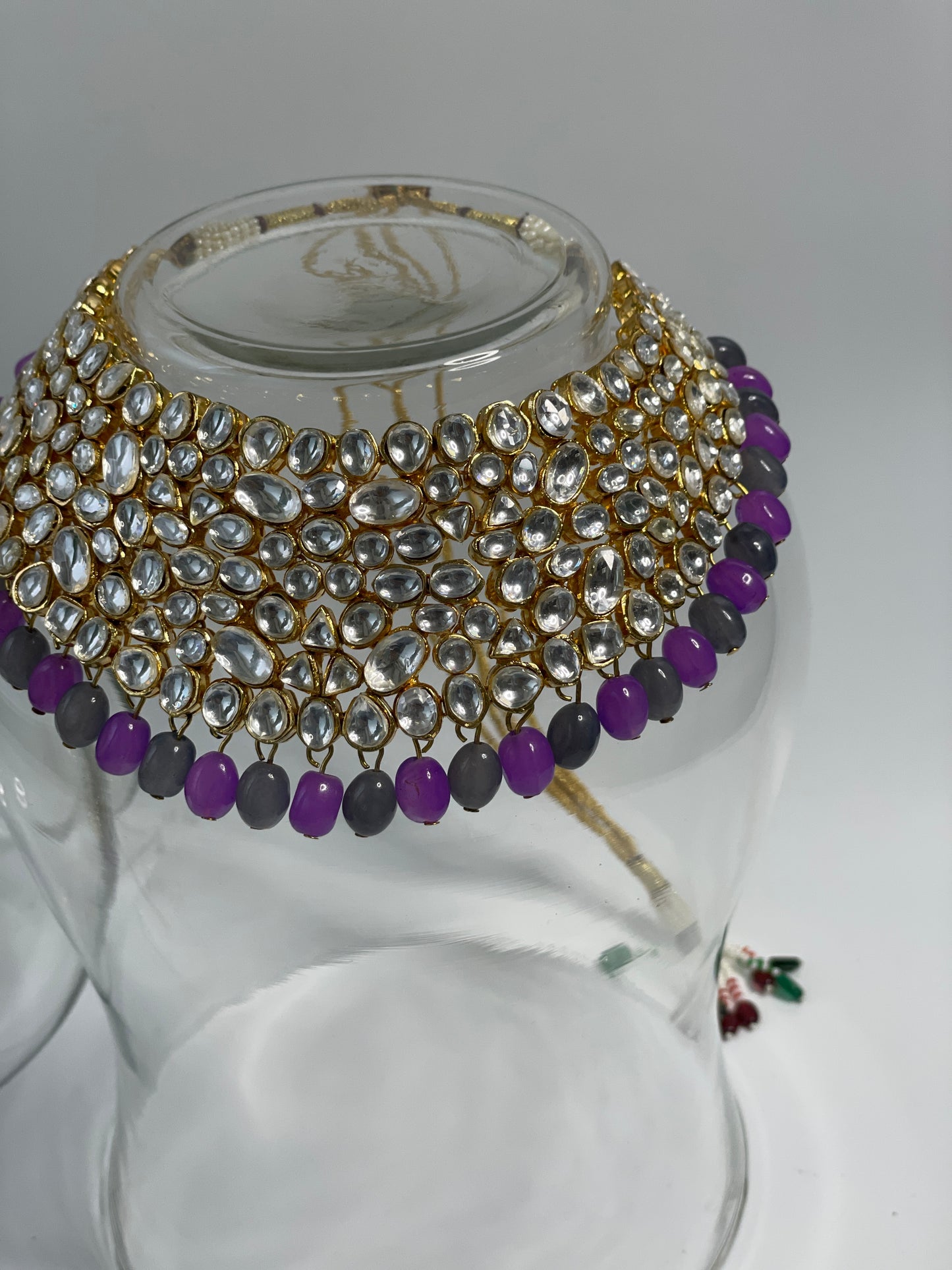 Purple Kundan Set