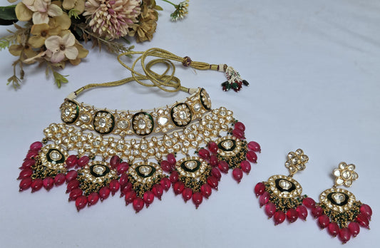 Bridal Kundan Set with Red Beads