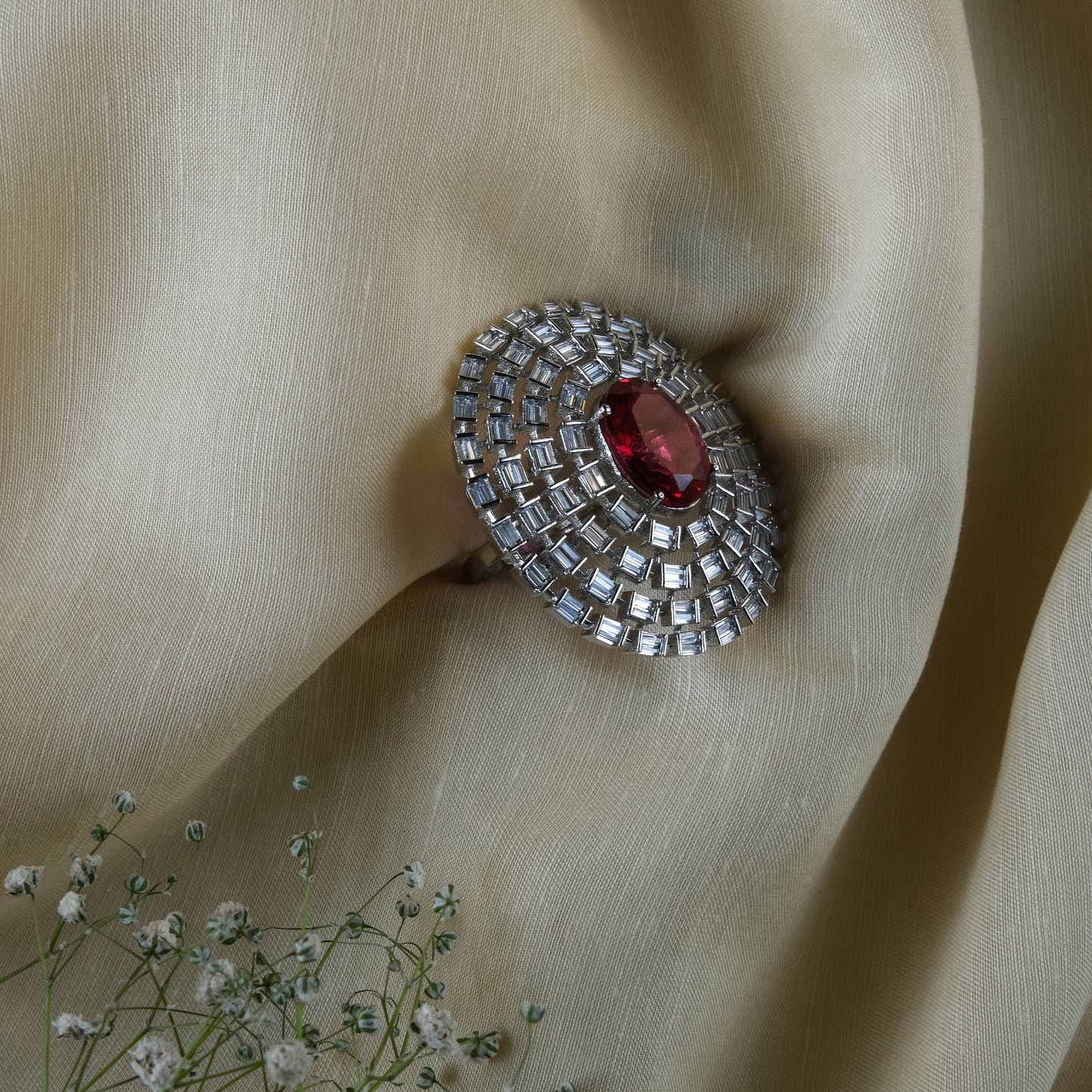 Precious Ruby-like Stone Ring