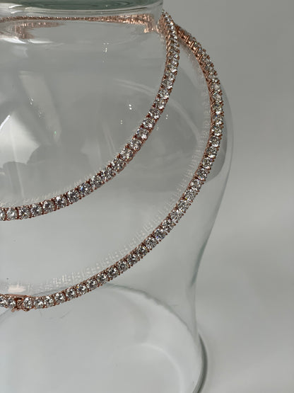Zircon Long Rose Gold Finish Necklace