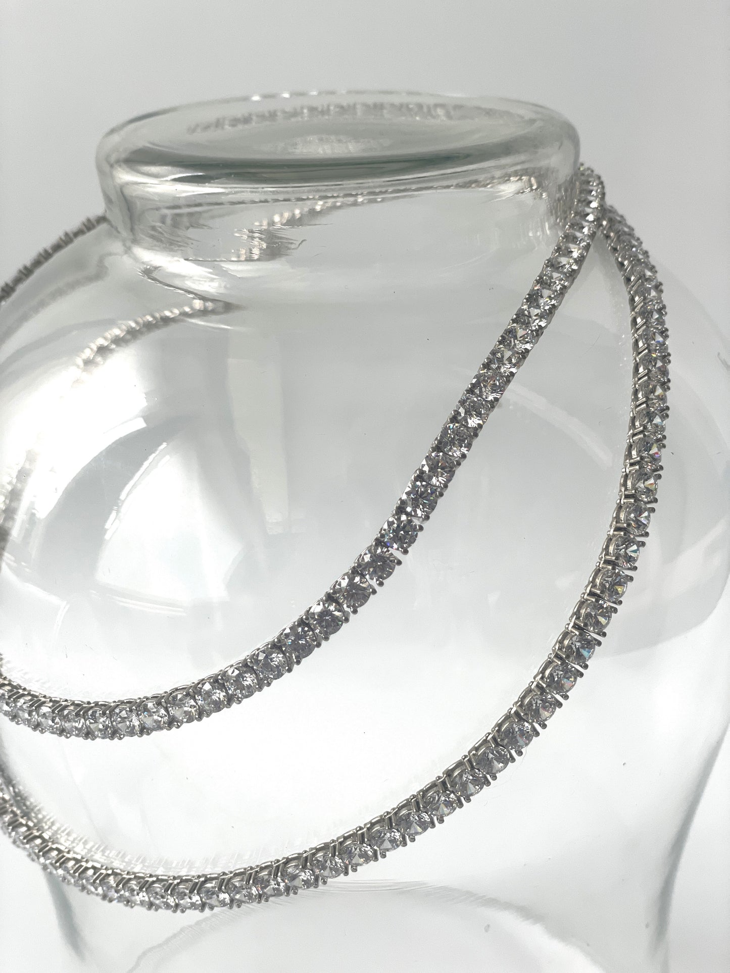 Zircon Long White Finish Necklace