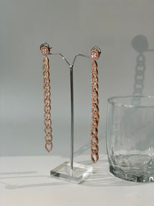 Contemporary Long Chain Earrings in Gold Plating