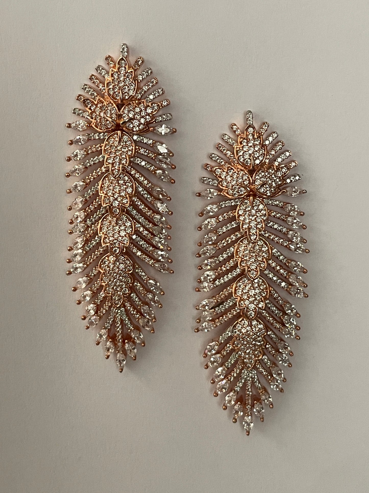 Gold Finish Zircon Earrings