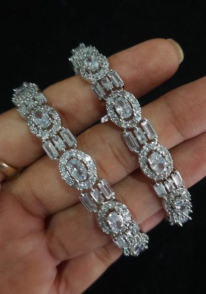 Zircon White Finish BanglesStudio6Jewels