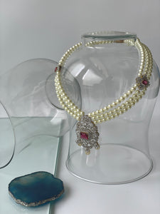 Pearl and Zircon Studded Necklace