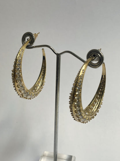 Black Rhodium Finish Zircon Hoops