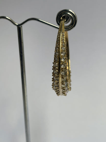 Black Rhodium Finish Zircon Hoops