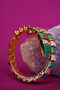 Malachite and Zircon Studded Bracelet