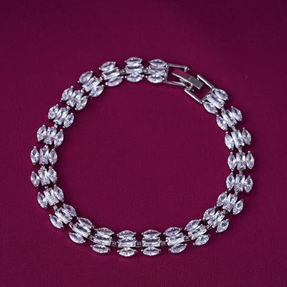 Classic Zircon Bracelet in White Finish