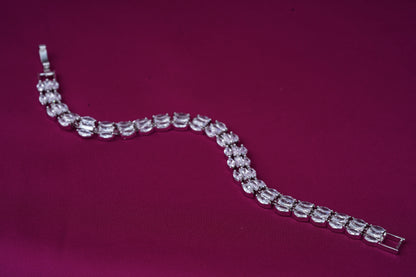 Classic Zircon Bracelet in White Finish