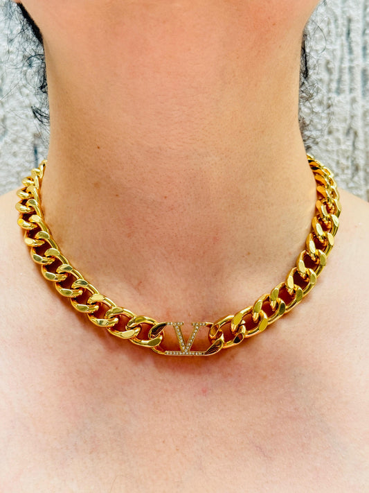 Urban Linked Gold Finish Necklace