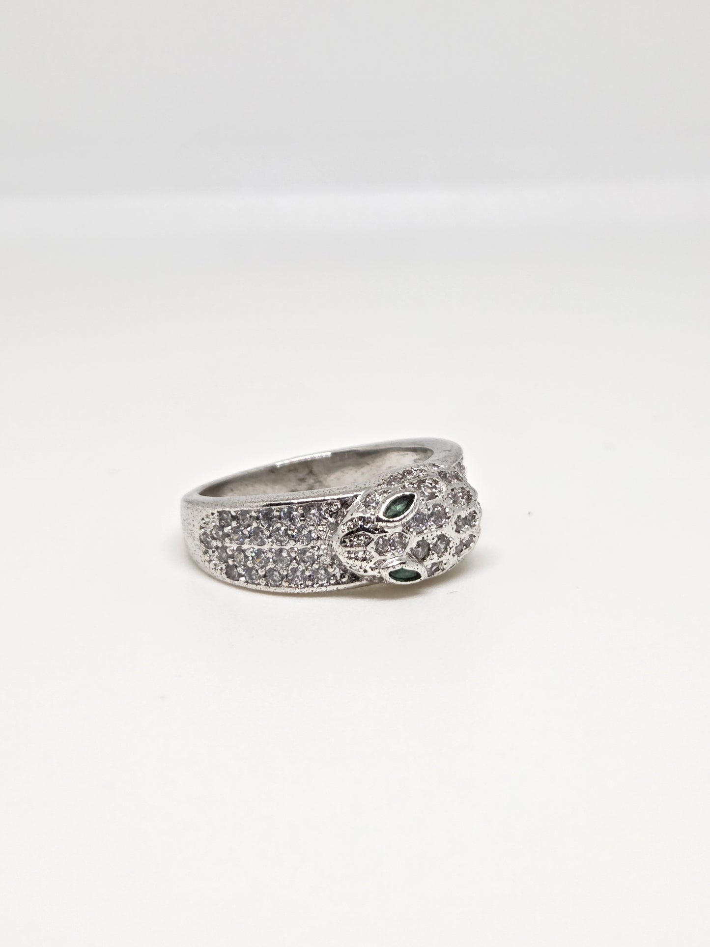 Studded White Finish Ring