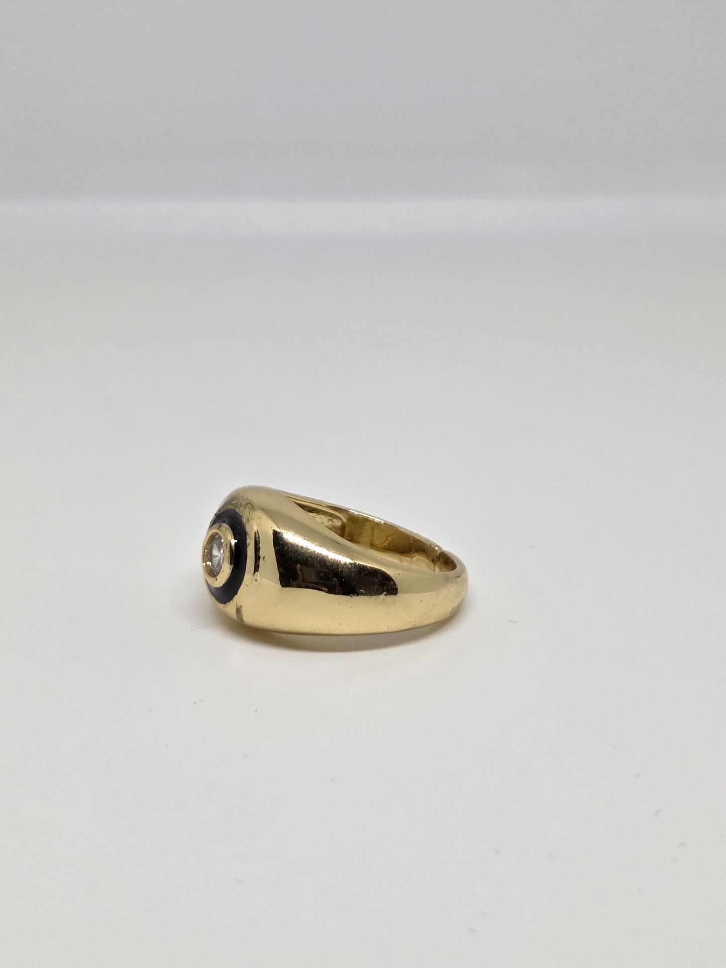 Bezel Solitaire Ring in Gold Finish